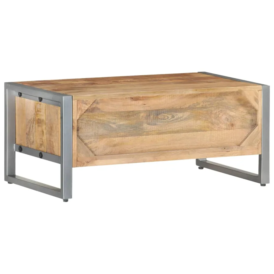 Table basse 95x50x40 cm Bois de manguier brut - 4
