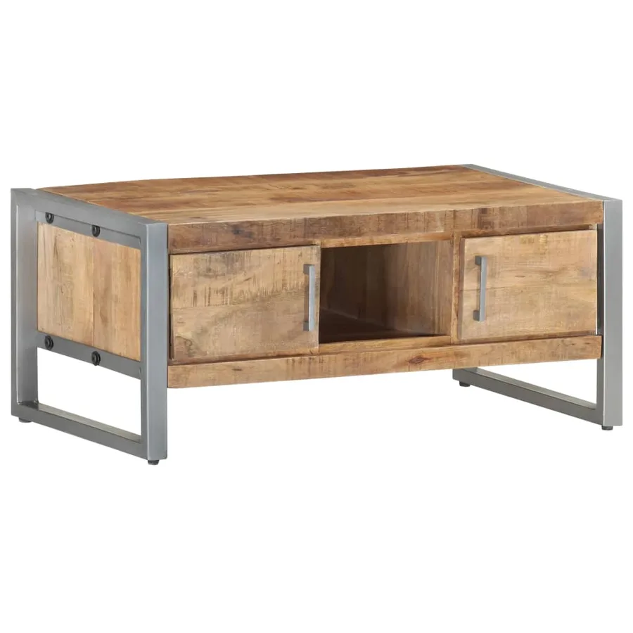 Table basse 95x50x40 cm Bois de manguier brut - 8
