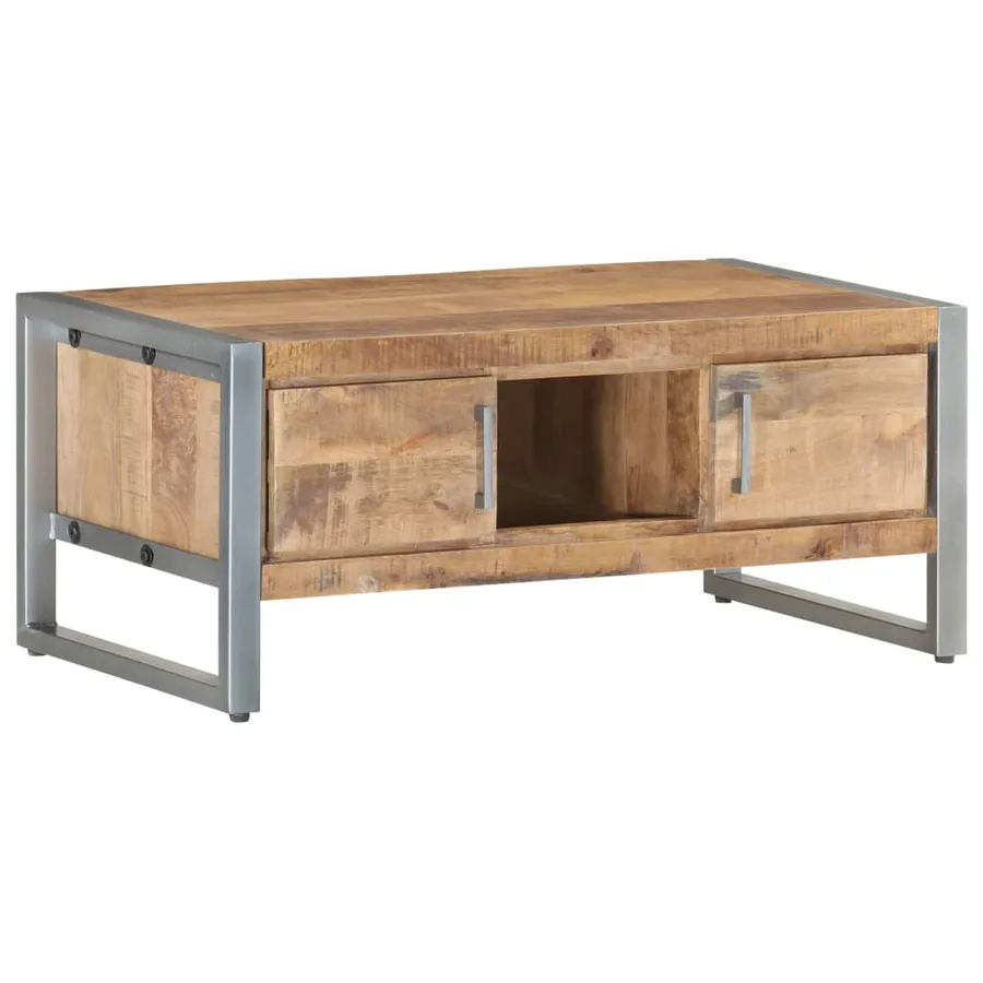 Table basse 95x50x40 cm Bois de manguier brut - 9