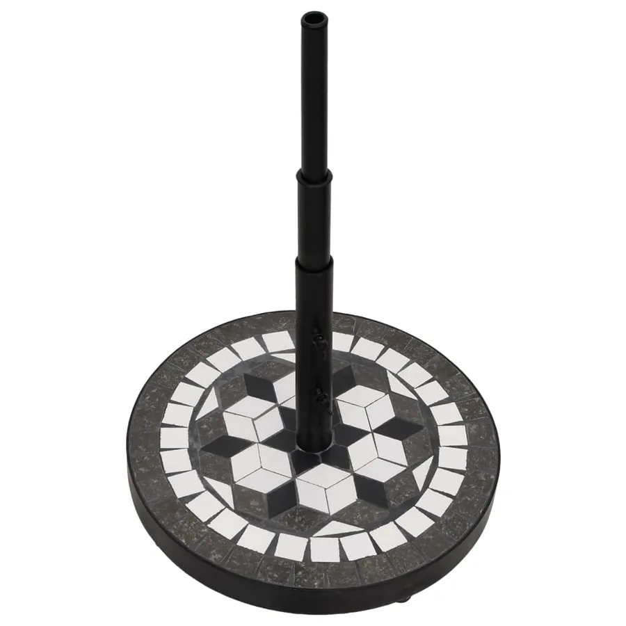 Base de parasol noir et blanc rond 12 kg - 3