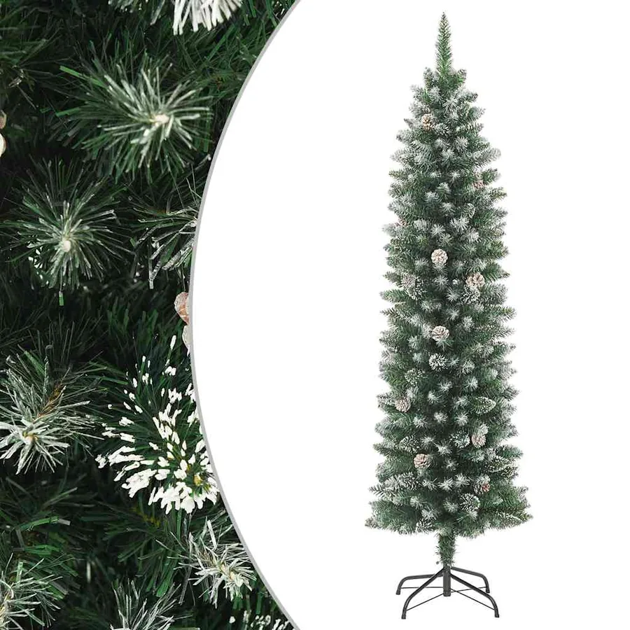 Sapin de Noël artificiel mince avec support 180 cm PVC