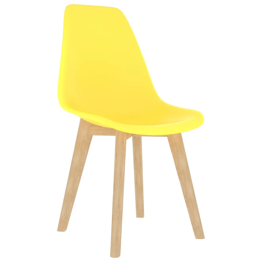 Chaises à manger lot de 6 jaune plastique - 2