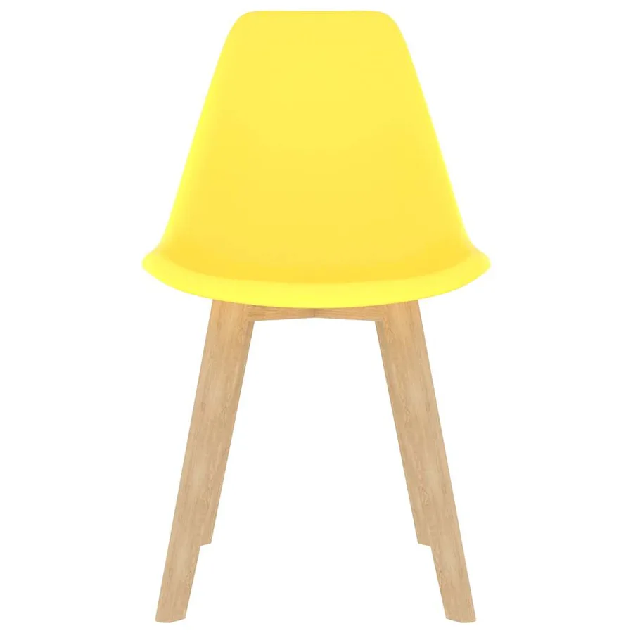Chaises à manger lot de 6 jaune plastique - 3