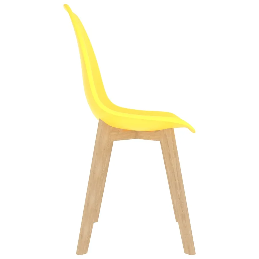 Chaises à manger lot de 6 jaune plastique - 4
