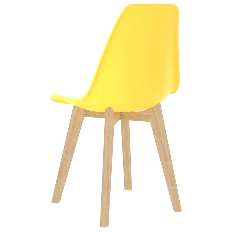 Chaises à manger lot de 6 jaune plastique - 5