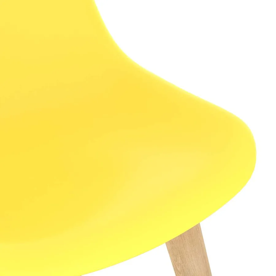Chaises à manger lot de 6 jaune plastique - 6