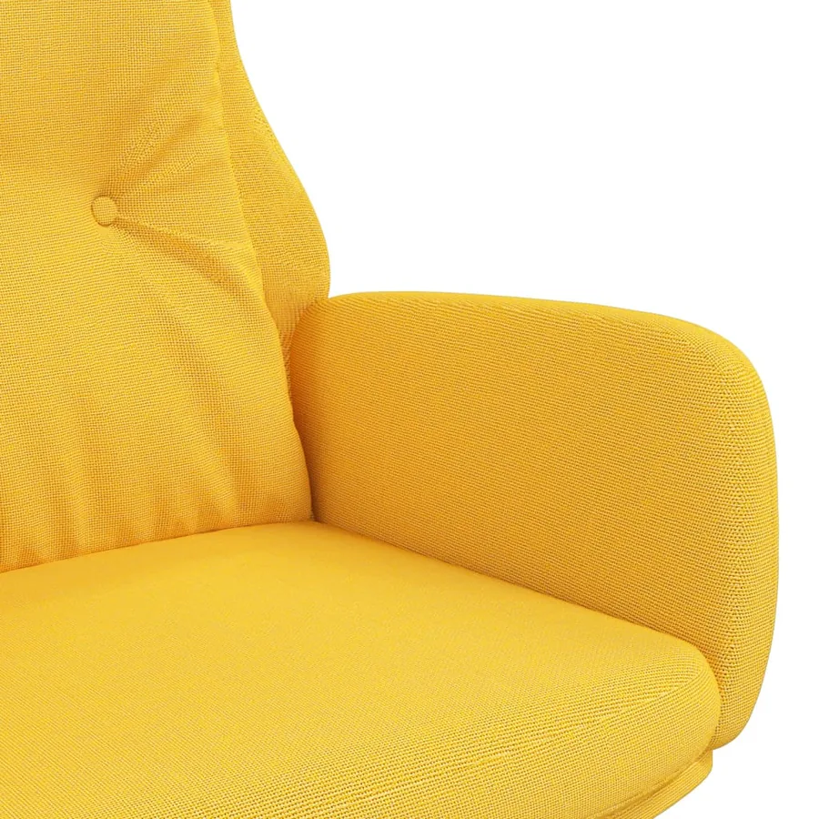 Chaise de relaxation Jaune moutarde Tissu - 6