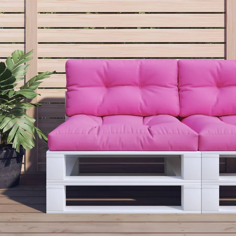 Coussin de palette rose 70x40x12 cm tissu