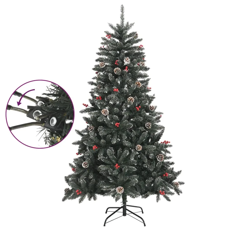Sapin de Noël artificiel avec support Vert 150 cm PVC - 3