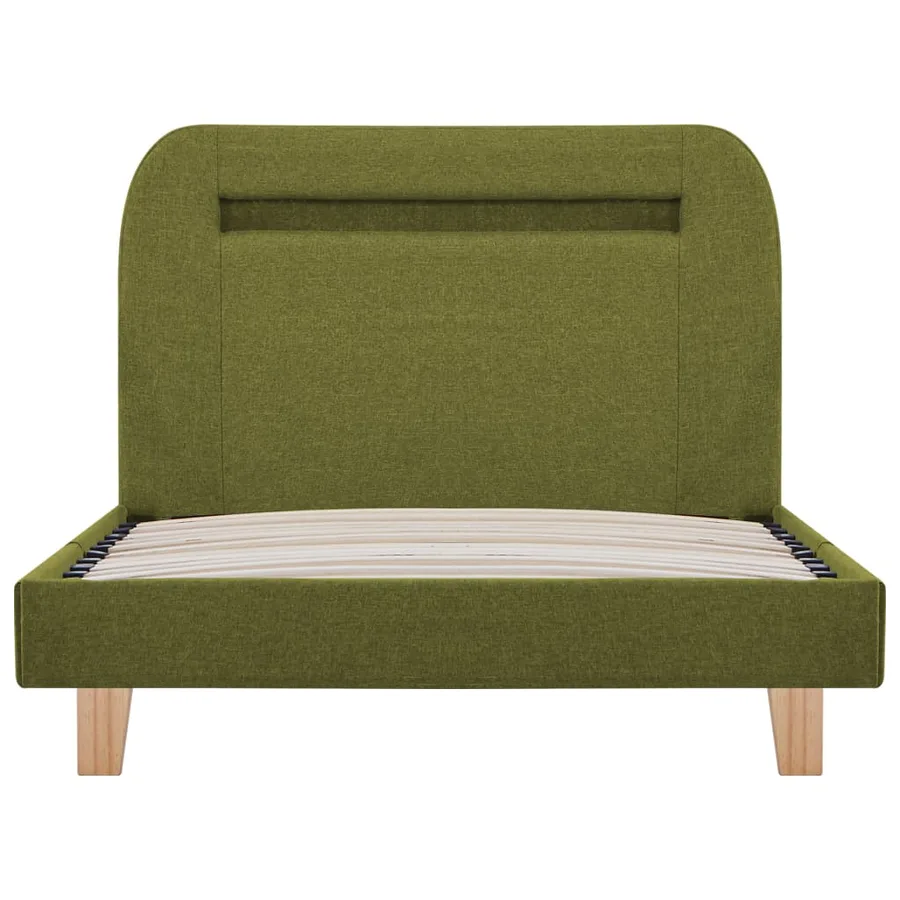 Cadre de lit avec LED sans matelas vert tissu 90x200 cm - 5