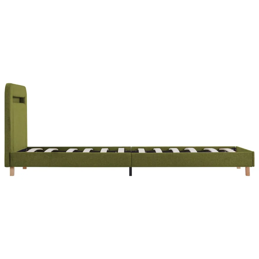 Cadre de lit avec LED sans matelas vert tissu 90x200 cm - 6