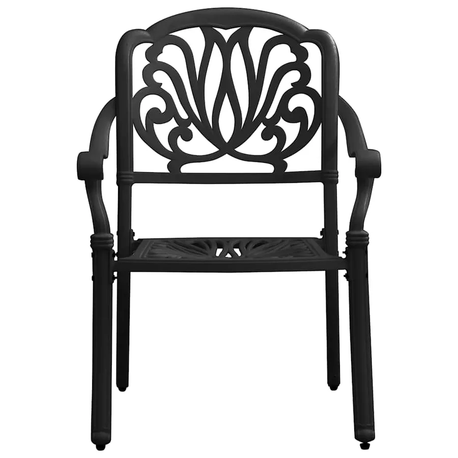Ensemble de bistro 3 pcs Aluminium coulé Noir - 5
