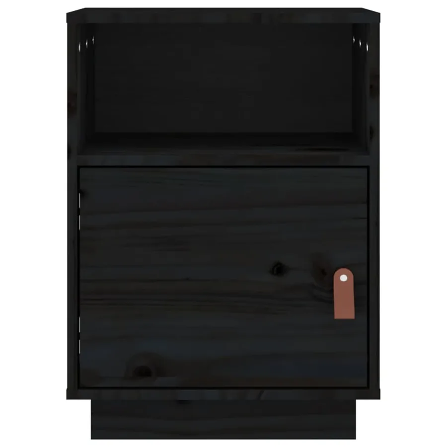 Tables de chevet 2 pcs Noir 40x34x55 cm Bois de pin massif - 7