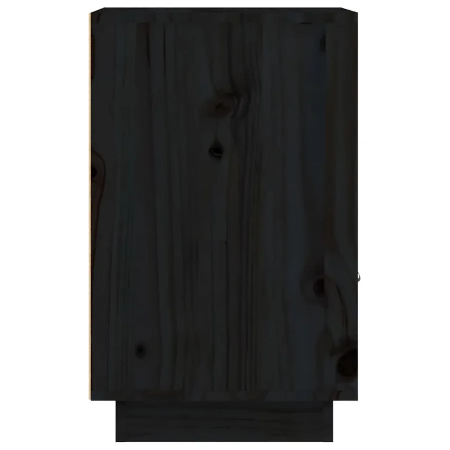 Tables de chevet 2 pcs Noir 40x34x55 cm Bois de pin massif - 8
