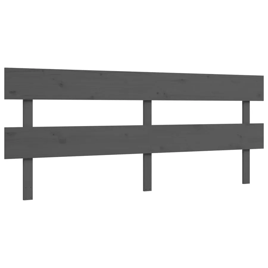 Cadre de lit sans matelas gris 200x200 cm bois massif de pin - 8