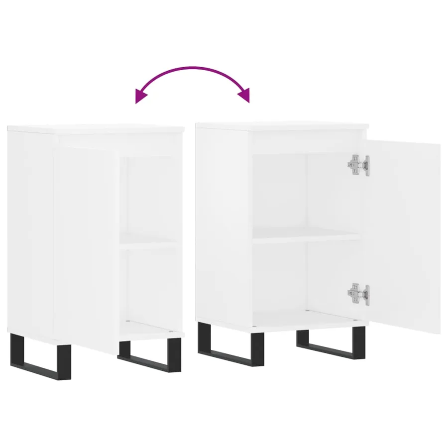 Buffet blanc 40x35x70 cm bois d’ingénierie - 8