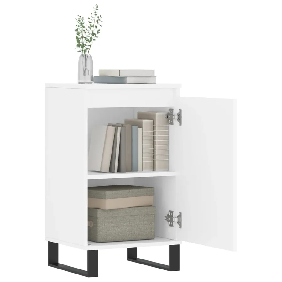 Buffet blanc 40x35x70 cm bois d’ingénierie - 9