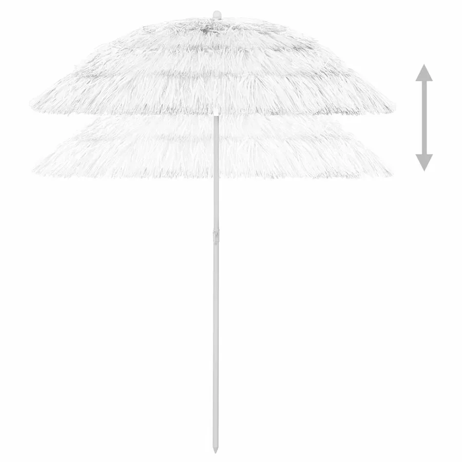 Parasol de plage Hawaii blanc 180 cm - 4