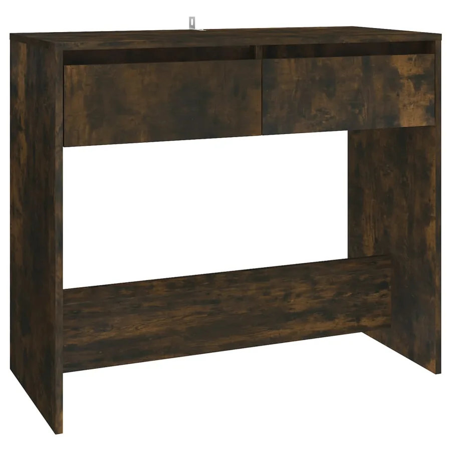 Table console chêne fumé 89x41x76,5 cm bois d'ingénierie - 2