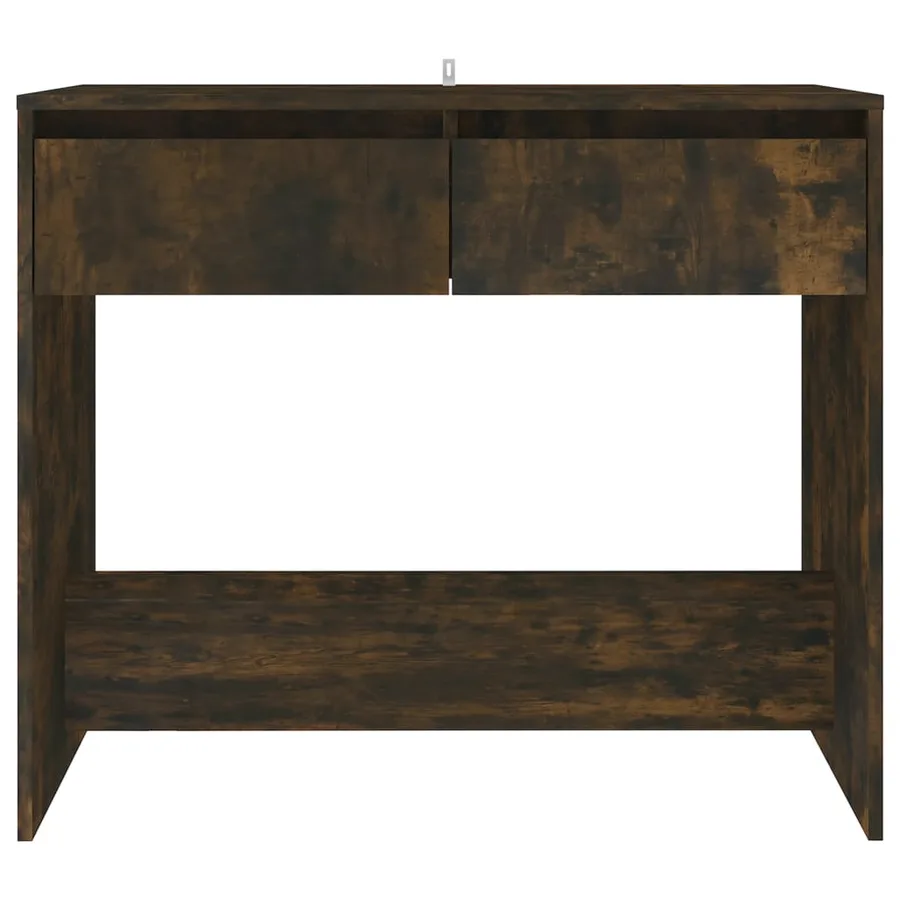 Table console chêne fumé 89x41x76,5 cm bois d'ingénierie - 5