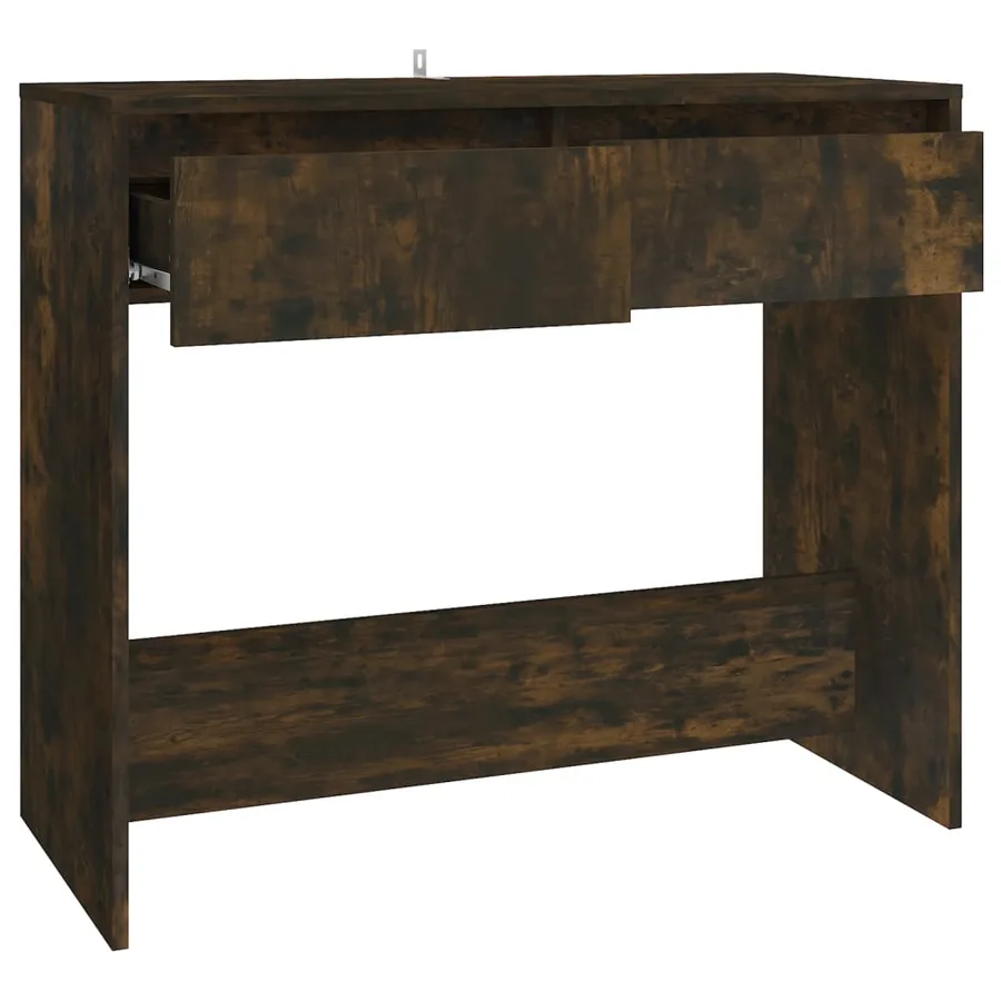 Table console chêne fumé 89x41x76,5 cm bois d'ingénierie - 7