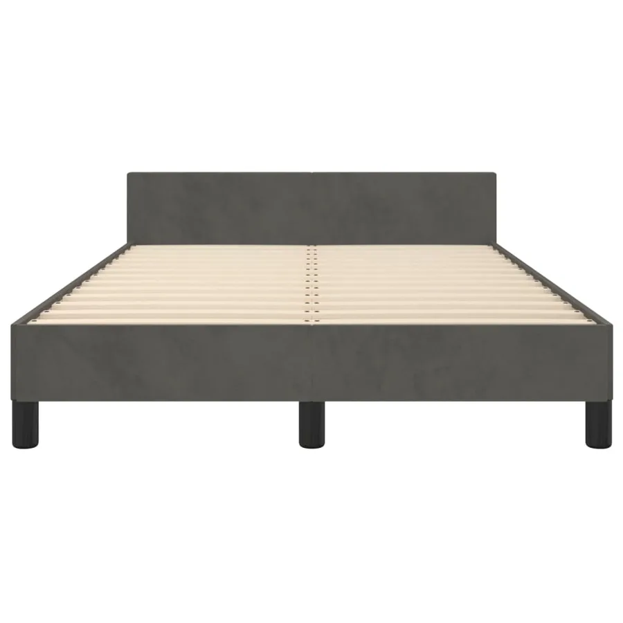 Cadre de lit sans matelas gris foncé 120x200 cm velours - 6