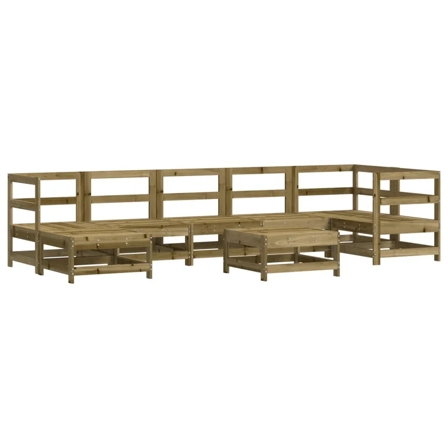 Salon de jardin 8 pcs avec coussins bois de pin imprégné - 3