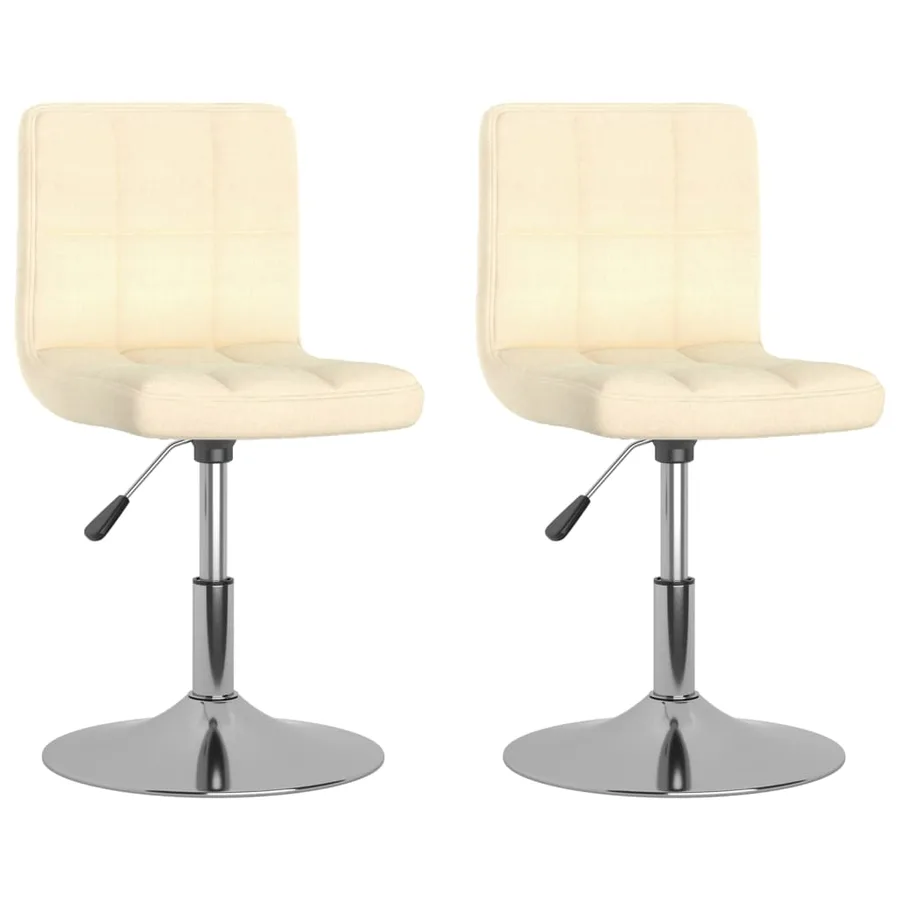 Chaises pivotantes à manger lot de 2 crème tissu - 2
