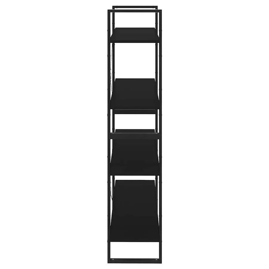 Bibliothèque à 4 niveaux noir 100x30x140 cm bois d'ingénierie - 6