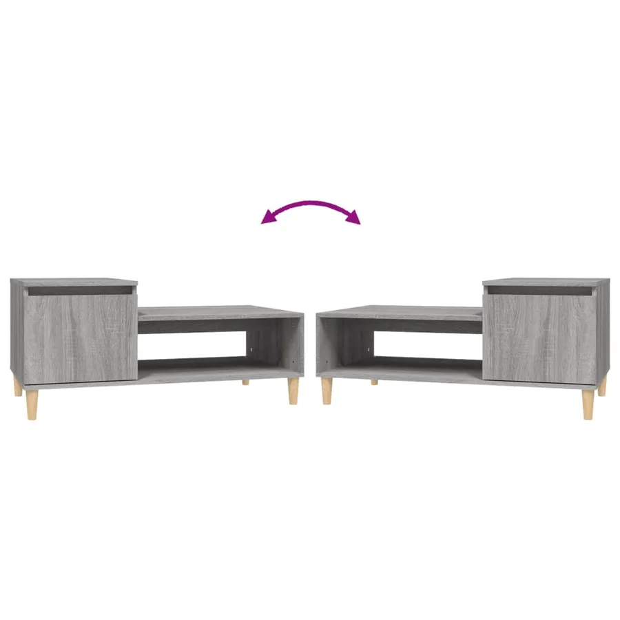 Table basse Sonoma gris 100x50x45 cm Bois d'ingénierie - 8