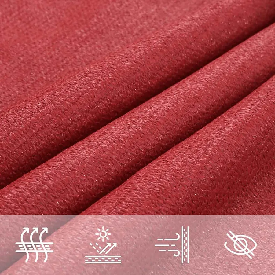Voile d'ombrage 160 g/m² Rouge 2x3 m PEHD - 7