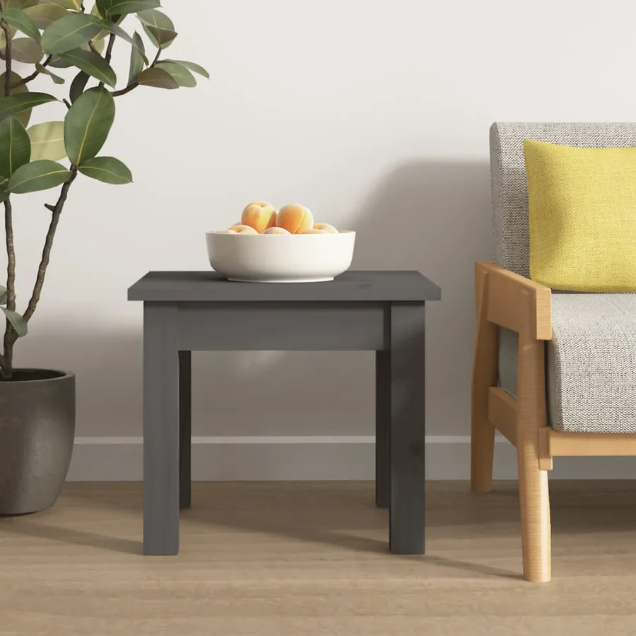 Table basse Gris 35x35x30 cm Bois massif de pin - 3