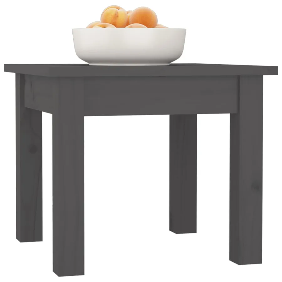 Table basse Gris 35x35x30 cm Bois massif de pin - 4