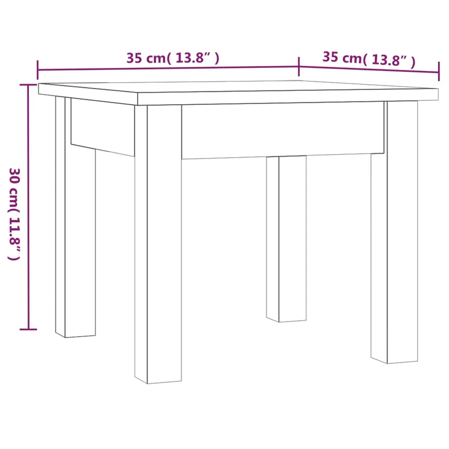Table basse Gris 35x35x30 cm Bois massif de pin - 7