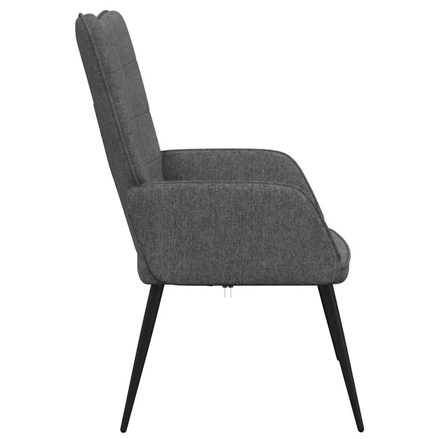 Chaise de relaxation Gris foncé Tissu - 5