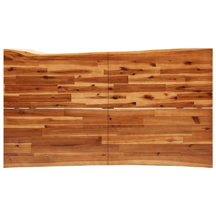 Ensemble à manger 3 pcs avec bord vivant bois massif d'acacia - 5