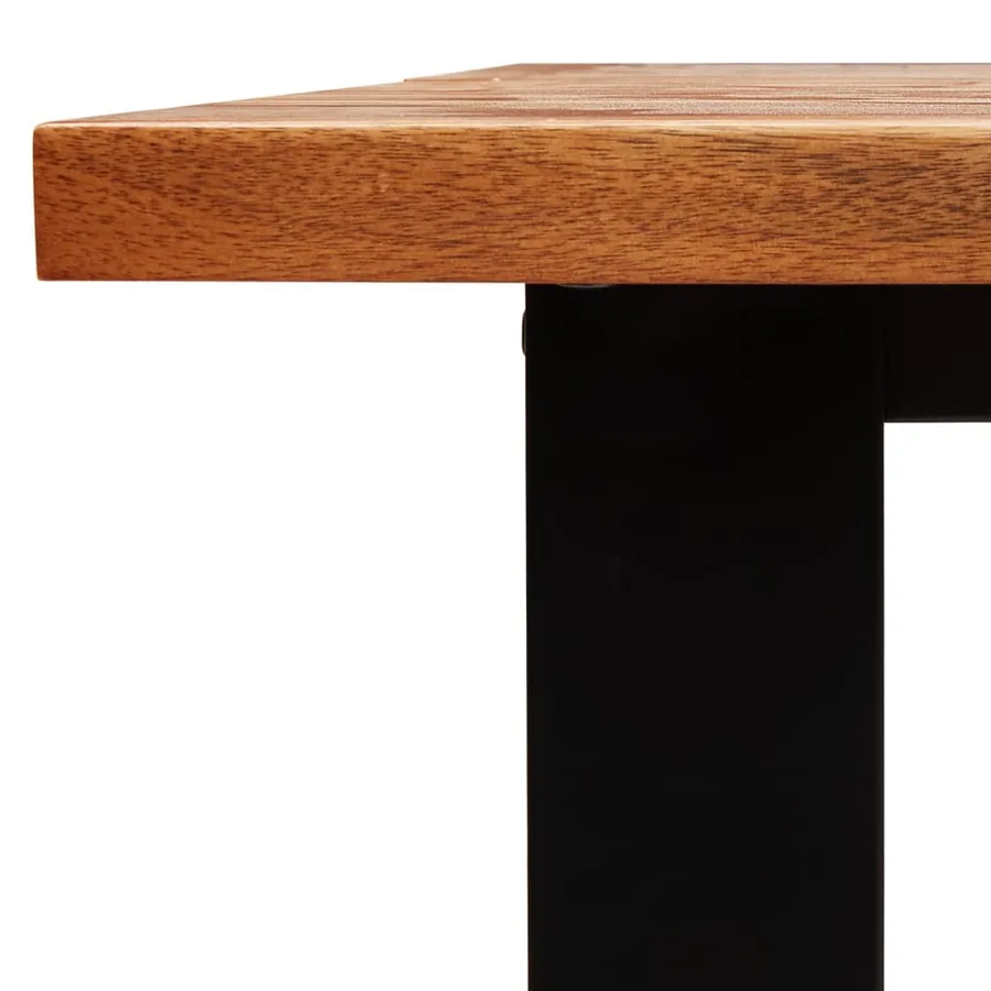 Ensemble à manger 3 pcs avec bord vivant bois massif d'acacia - 8
