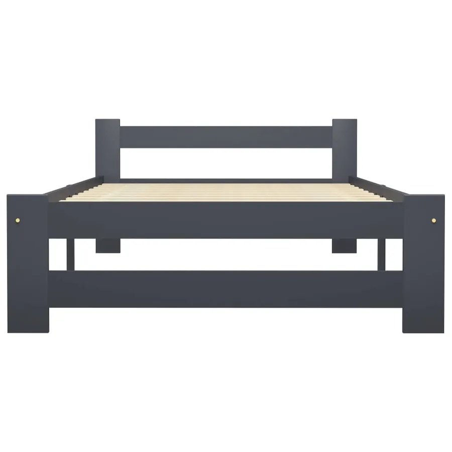 Cadre de lit sans matelas gris foncé pin massif 100x200 cm - 3