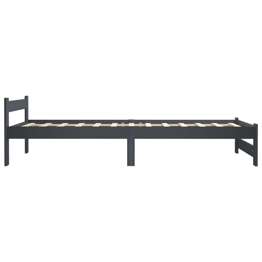 Cadre de lit sans matelas gris foncé pin massif 100x200 cm - 4