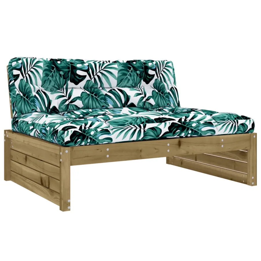 Salon de jardin 5 pcs avec coussins bois de pin imprégné - 4