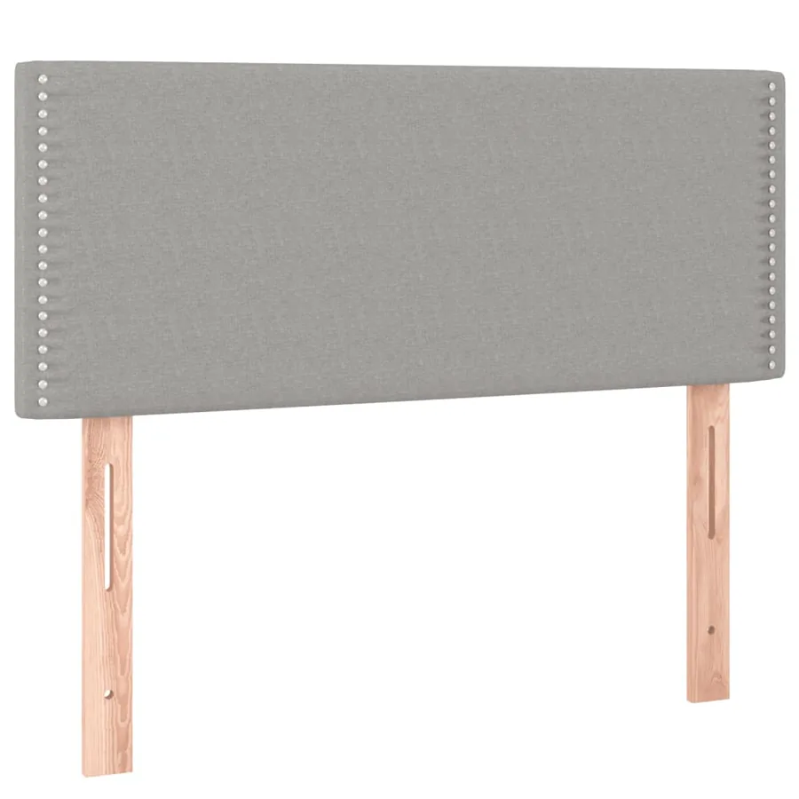 Sommier à lattes de lit matelas LED Gris clair 100x200 cm Tissu - 7
