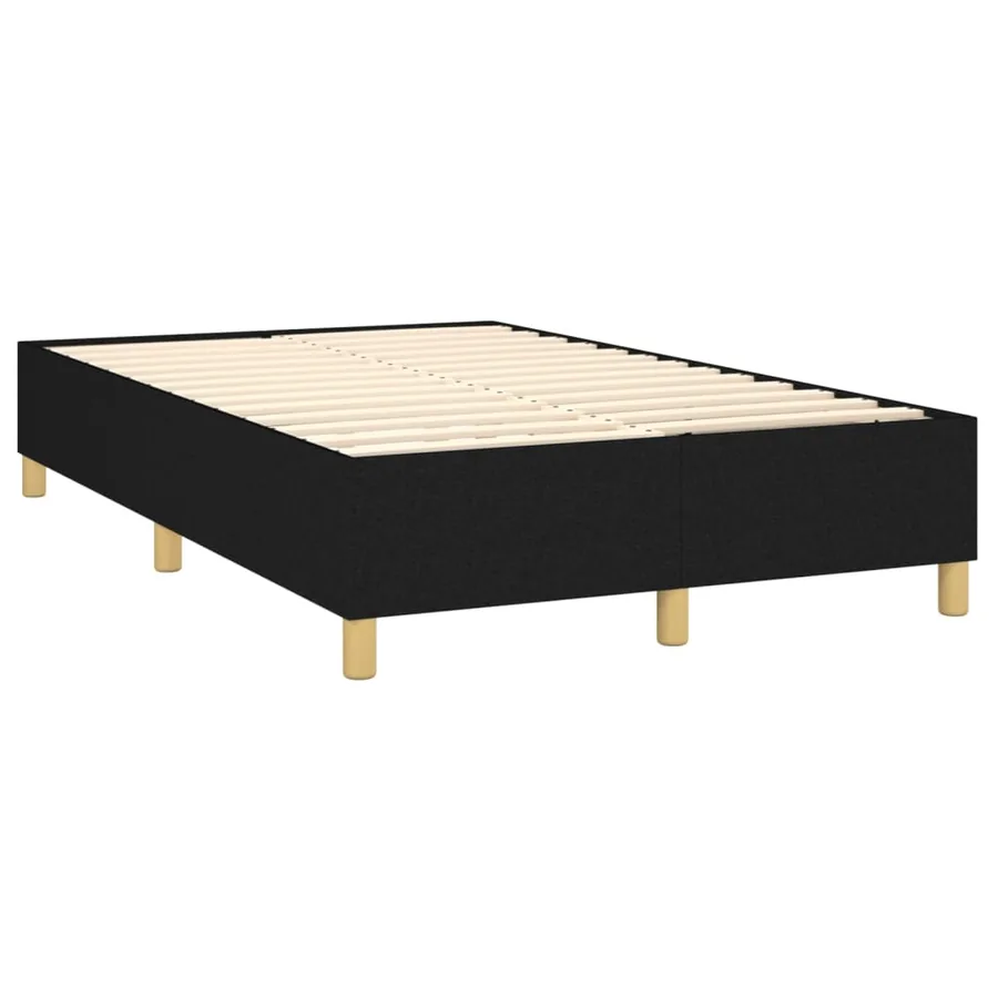 Sommier à lattes de lit avec matelas Noir 120x200 cm Tissu - 4
