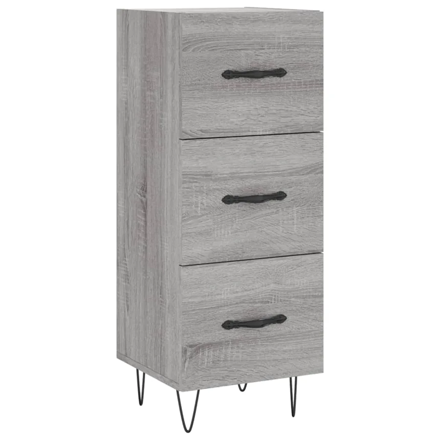 Buffet Sonoma gris 34,5x34x90 cm Bois d'ingénierie - 2