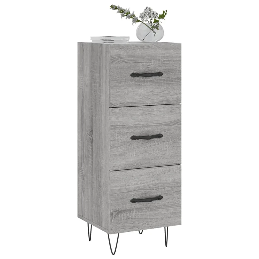 Buffet Sonoma gris 34,5x34x90 cm Bois d'ingénierie - 3