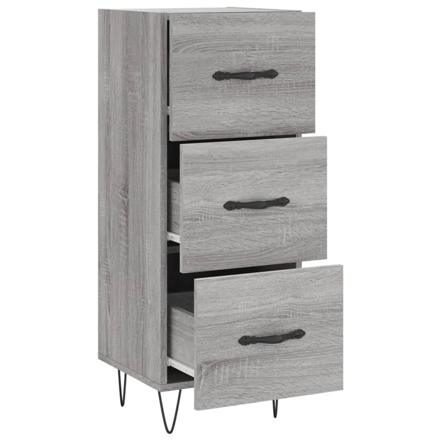 Buffet Sonoma gris 34,5x34x90 cm Bois d'ingénierie - 5