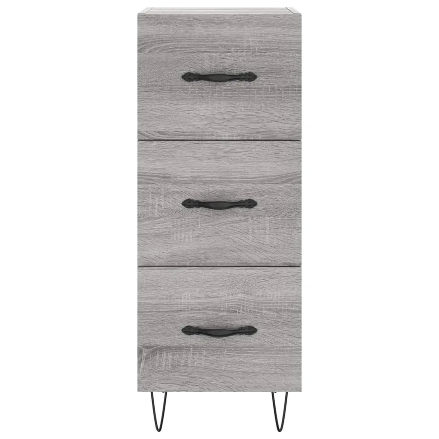 Buffet Sonoma gris 34,5x34x90 cm Bois d'ingénierie - 6