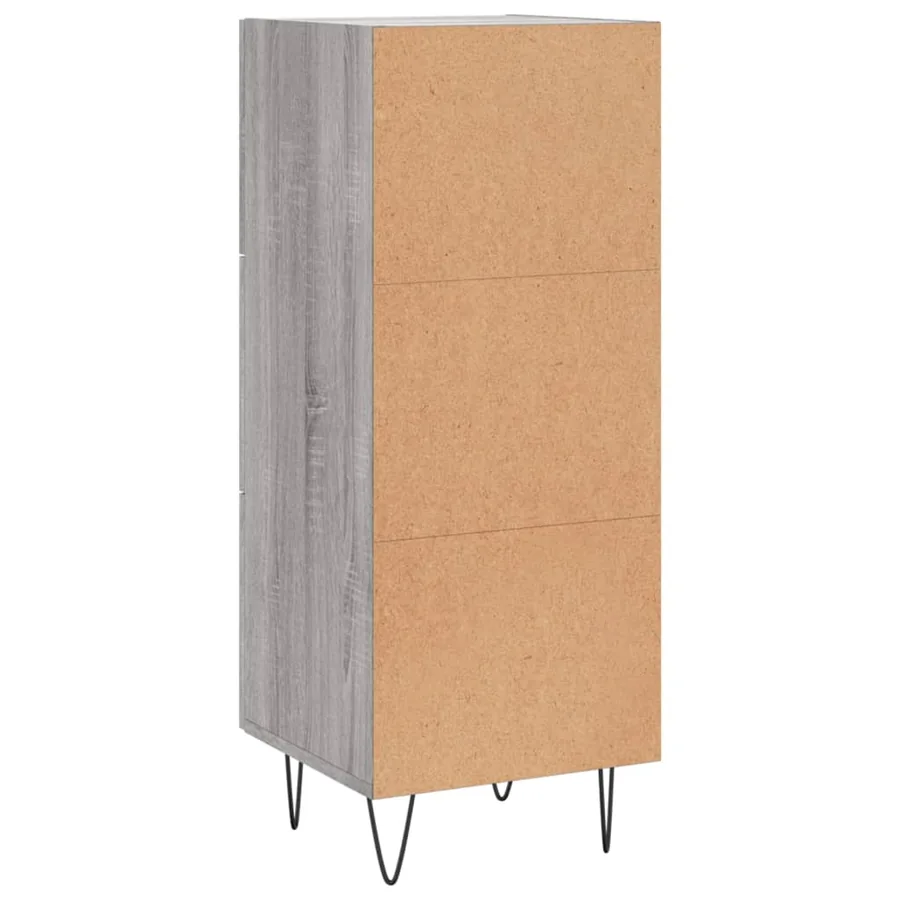 Buffet Sonoma gris 34,5x34x90 cm Bois d'ingénierie - 8