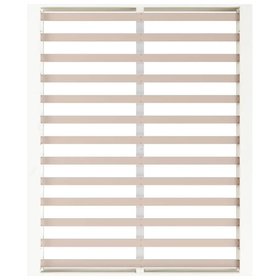 Cadre de lit sans matelas blanc 150x200 cm bois massif - 6