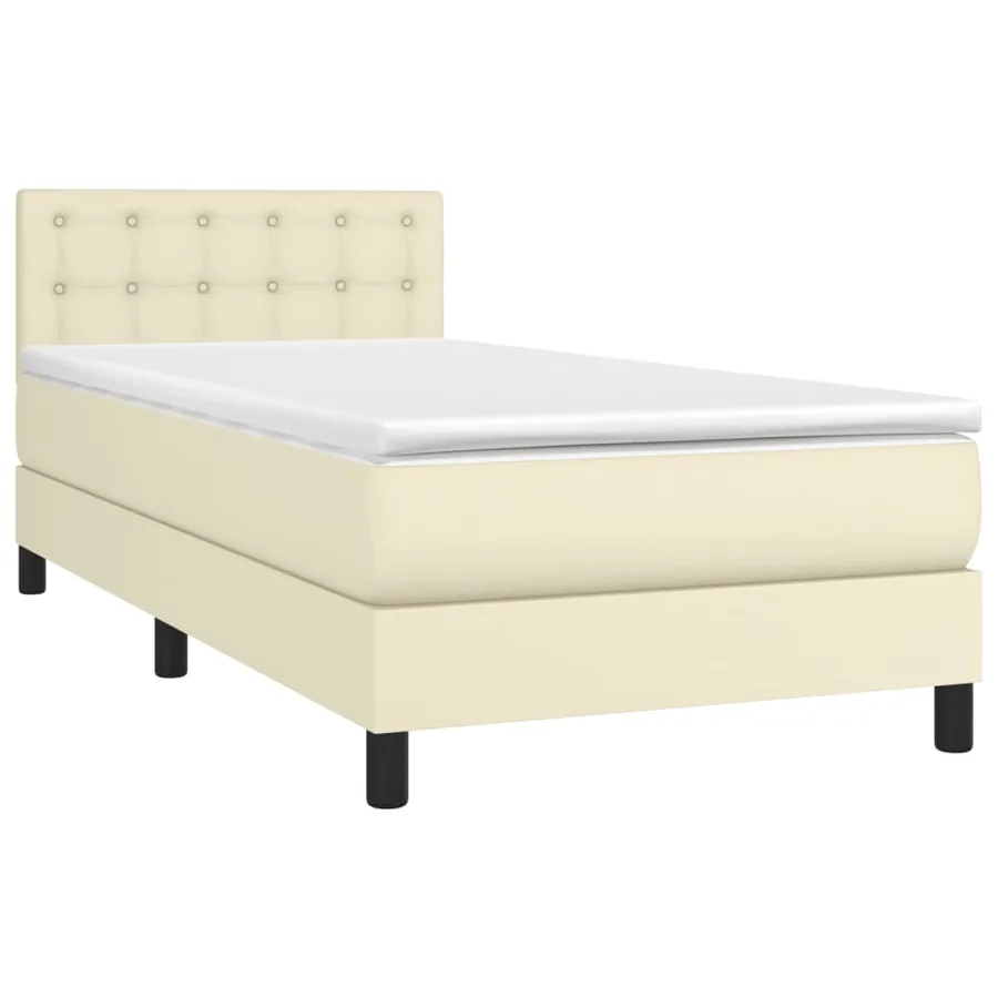 Sommier à lattes de lit avec matelas et LED Crème 80x200 cm - 3