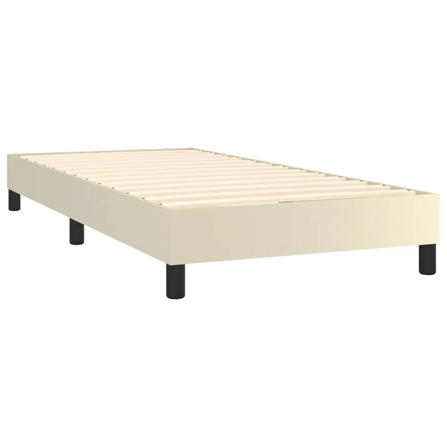 Sommier à lattes de lit avec matelas et LED Crème 80x200 cm - 5